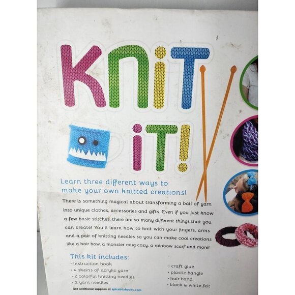 SPICEBOX Knit It Childrens Kids Activity Kit Seven Handmade Projects Craft Set - Picture 5 of 9